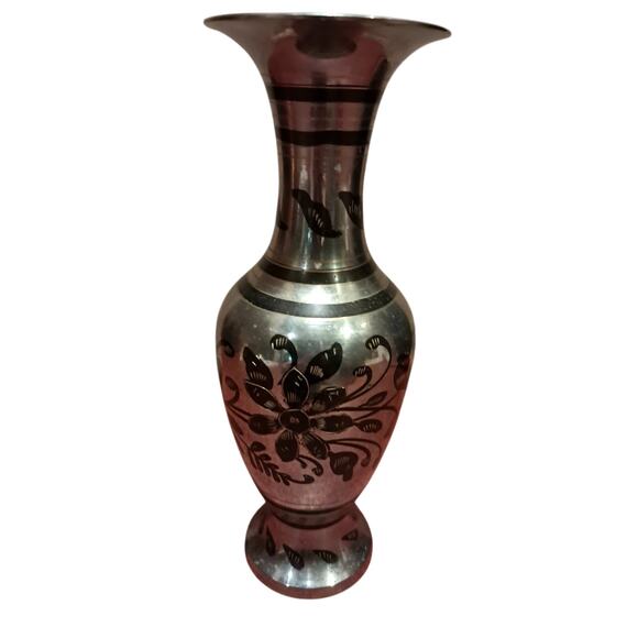 Other - Vtg Brass With Black Vase India